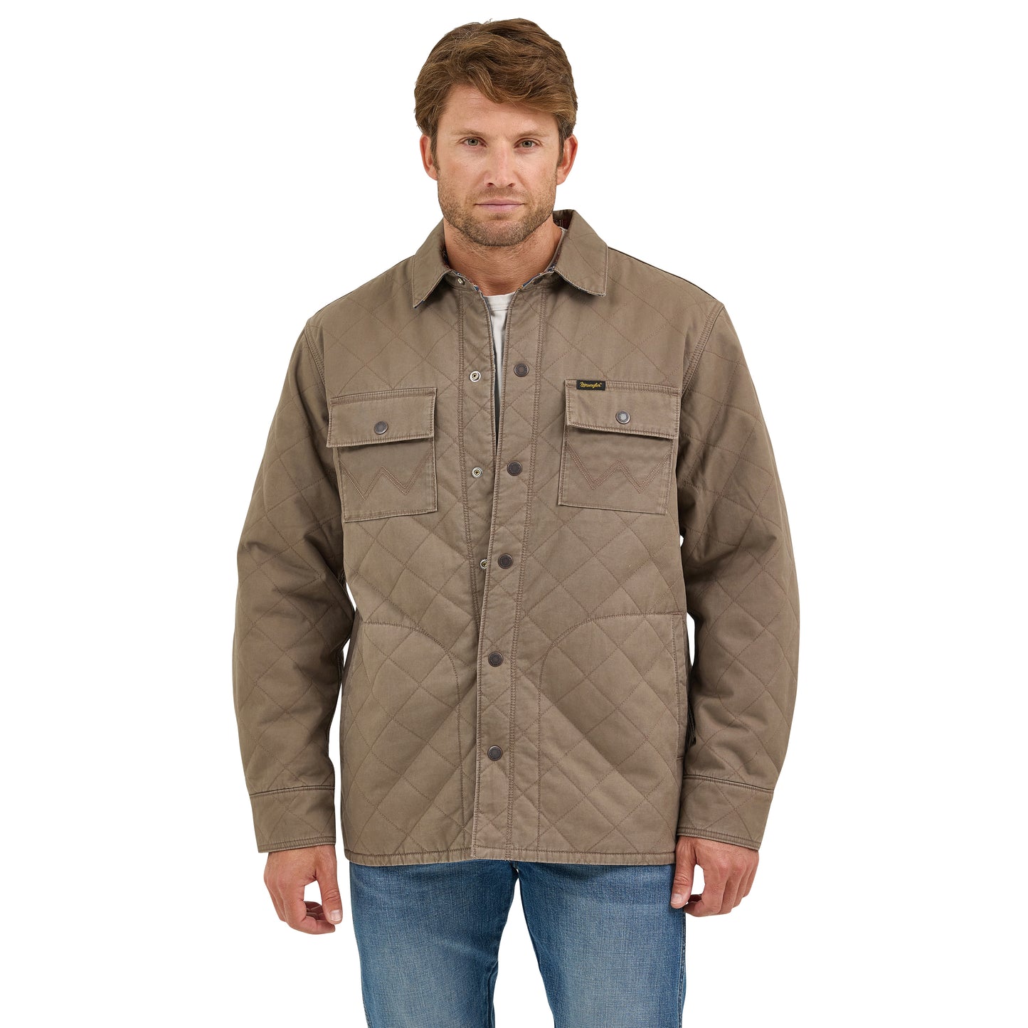 Wrangler Men's Reversible Quilted Brown Western Jacket 112368205