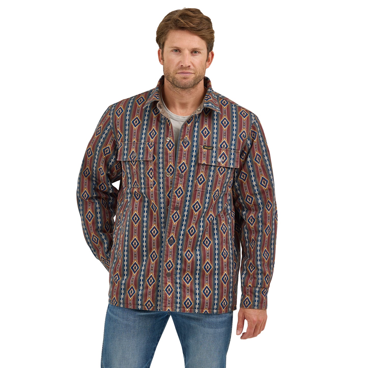 Wrangler Men's Reversible Quilted Brown Western Jacket 112368205