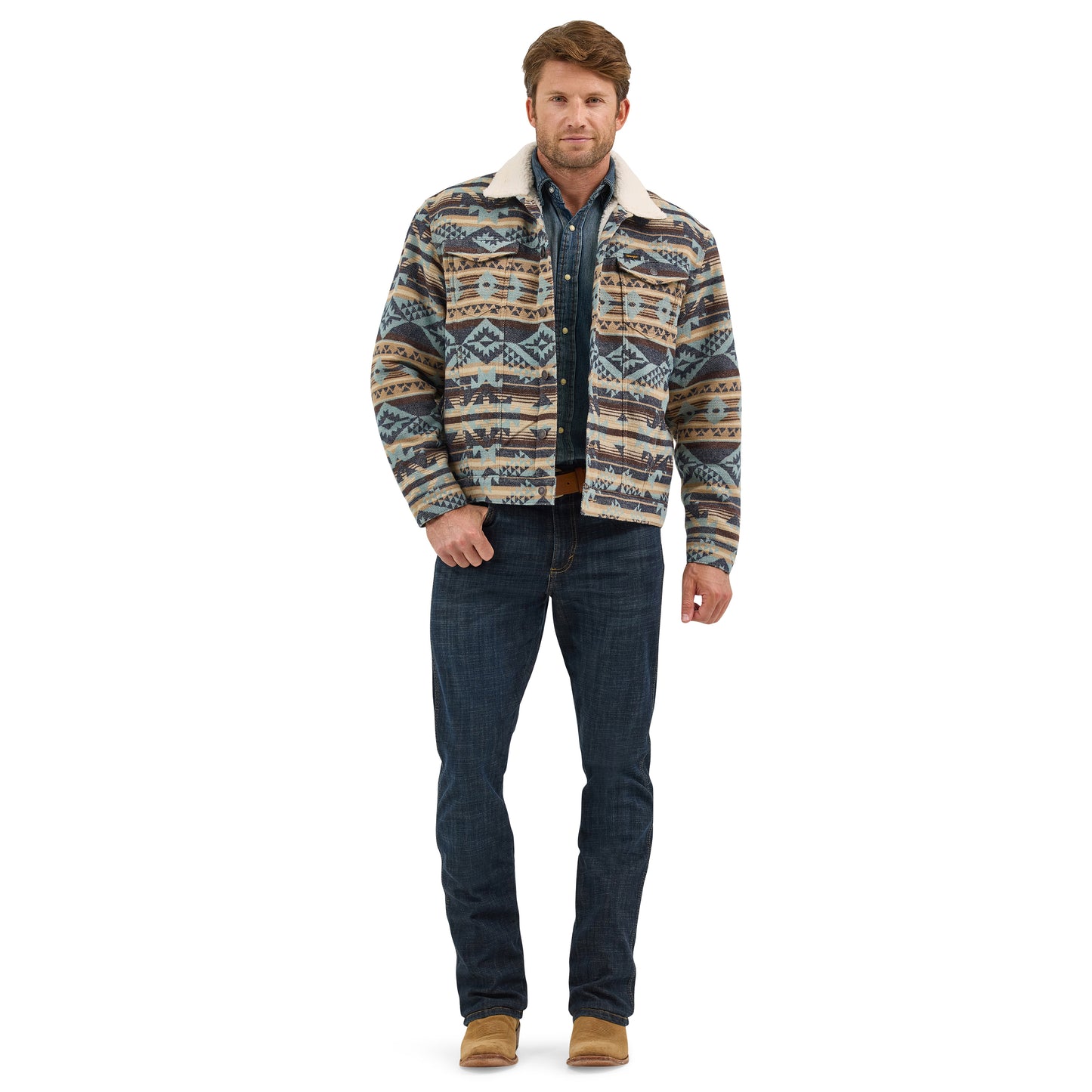 Wrangler Men's Aztec Western Dark Sapphire Jacket 112368212