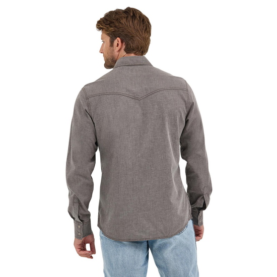 Wrangler Men's Classic Dusty Brown Button Down Work Shirt  112368219