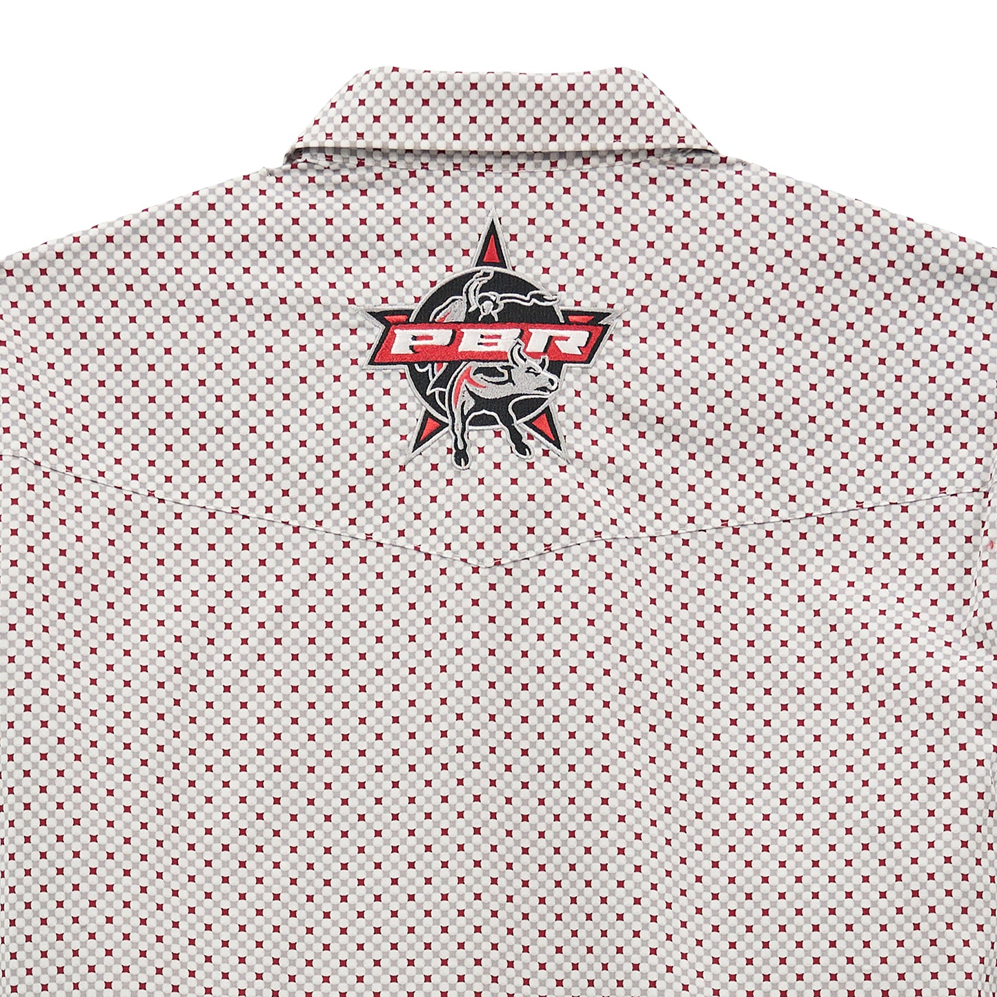 Wrangler Men's PBR Logo Grey & Red Snap Shirt 112368524