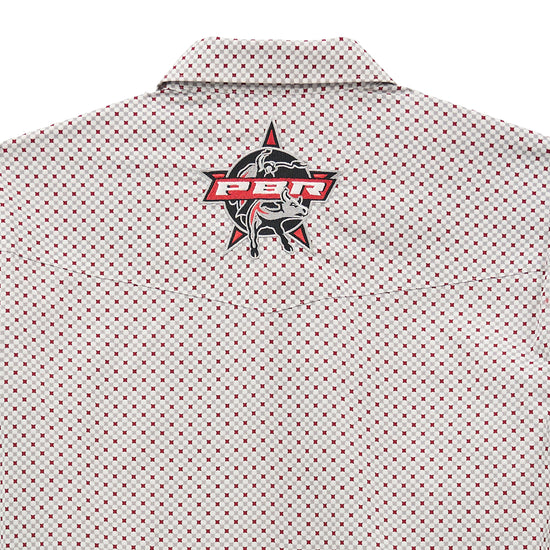 Wrangler Men's PBR Logo Grey & Red Snap Shirt 112368524