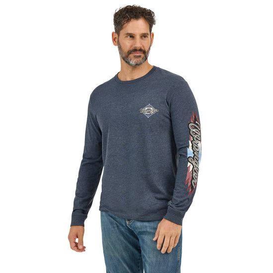 Wrangler Men's Dark Navy Heather Logo T-Shirt 112368561