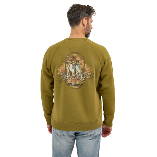 Wrangler Men's Olive Drab Logo Crewneck Sweatshirt 112368631
