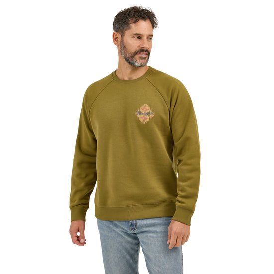 Wrangler Men's Olive Drab Logo Crewneck Sweatshirt 112368631