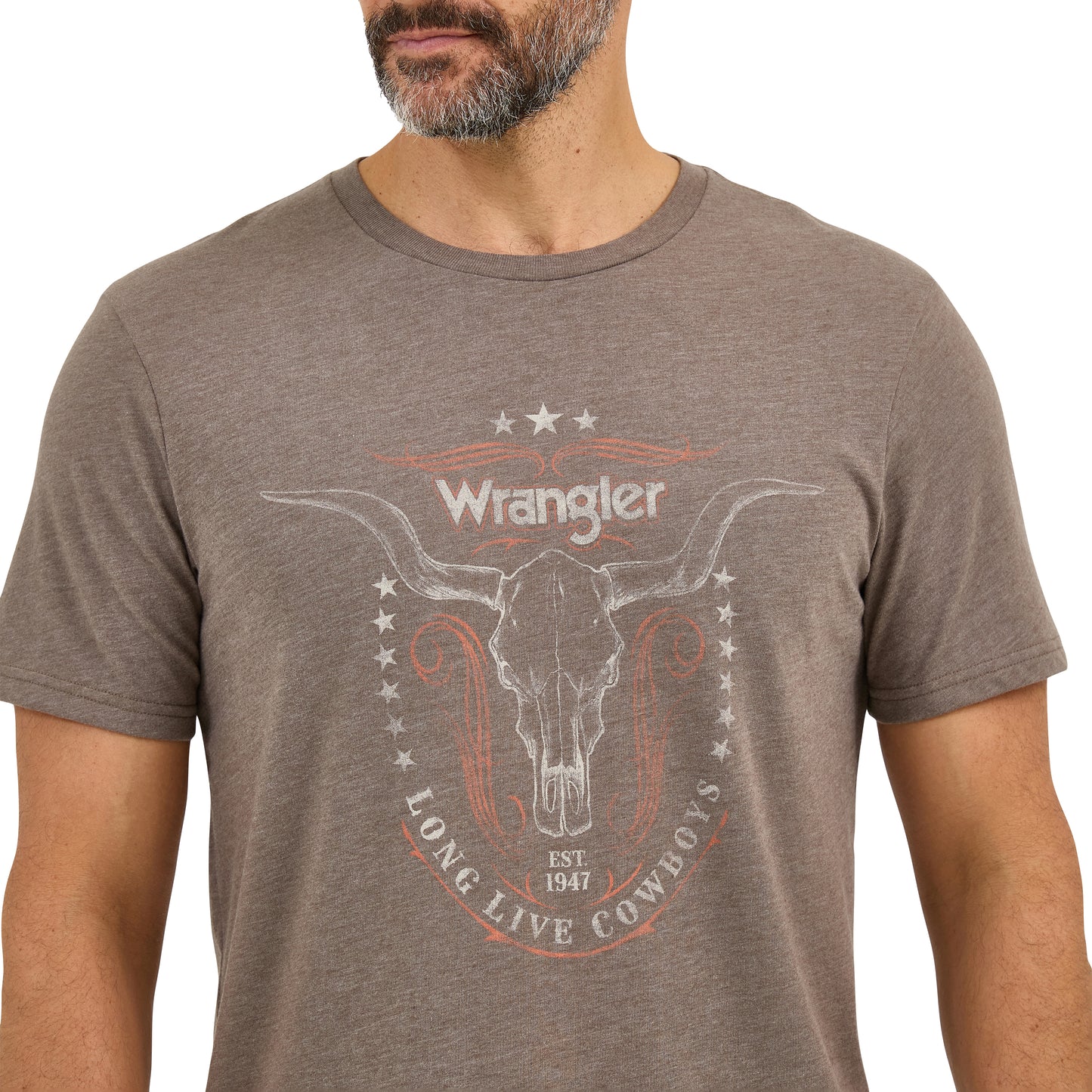 Wrangler Men's Heather Brown Longhorn Graphic T-Shirt 112368645