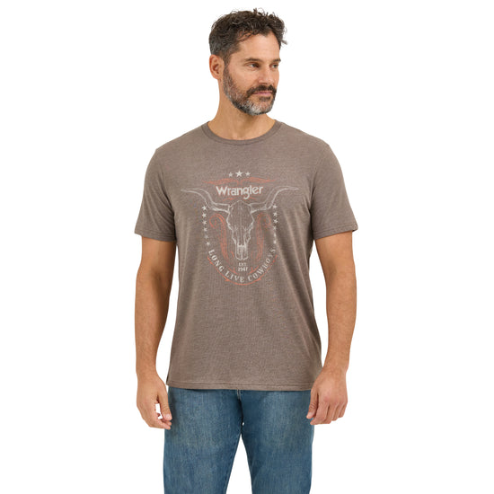 Wrangler Men's Heather Brown Longhorn Graphic T-Shirt 112368645