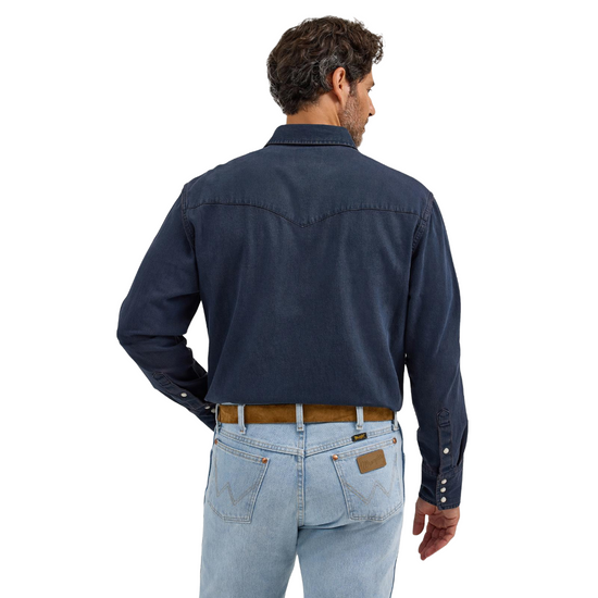 Wrangler Men's Vintage Inspired Midnight Blue Work Shirt 112368685