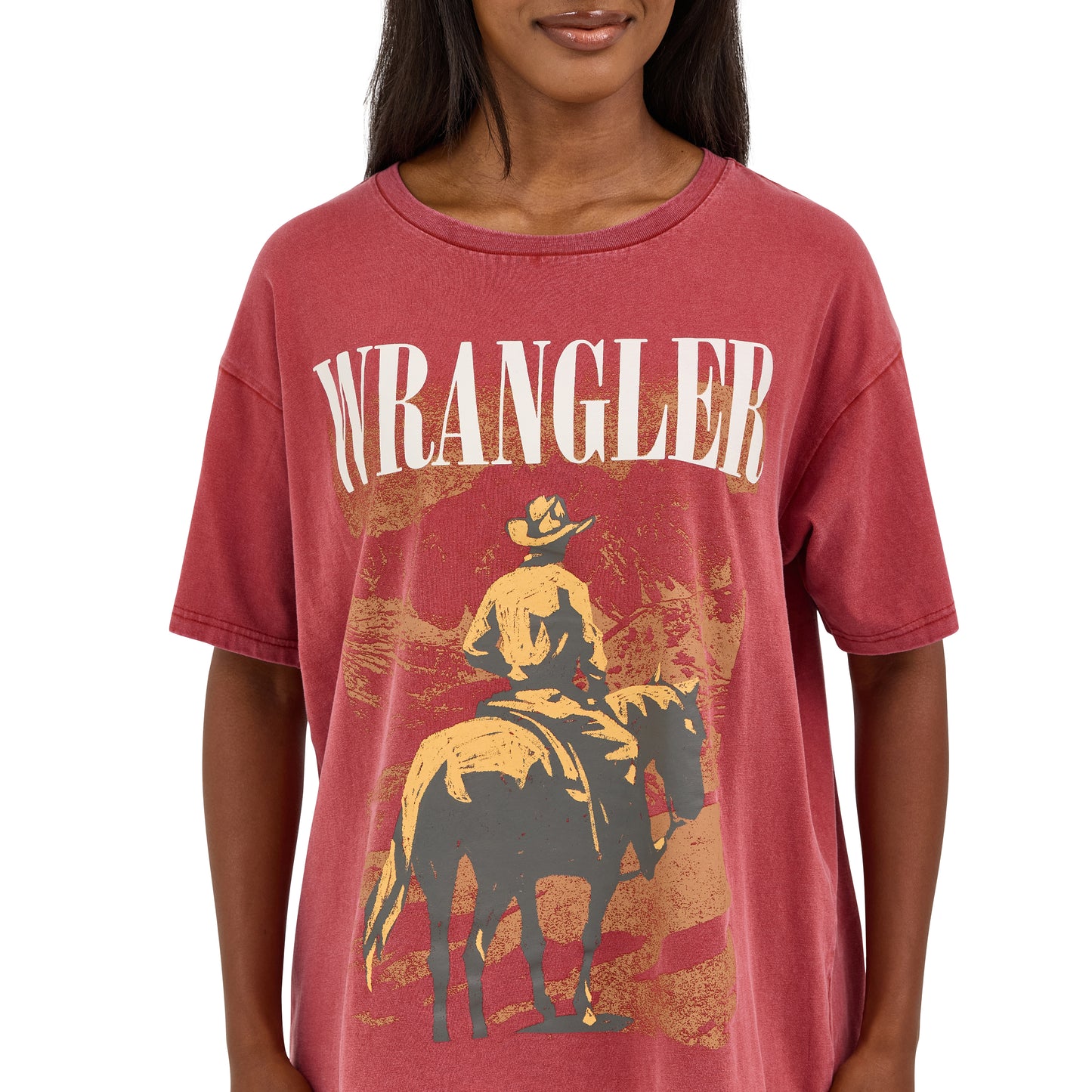 Wrangler Ladies Retro® Chili Oil Oversized Cowboy T-Shirt 112368892