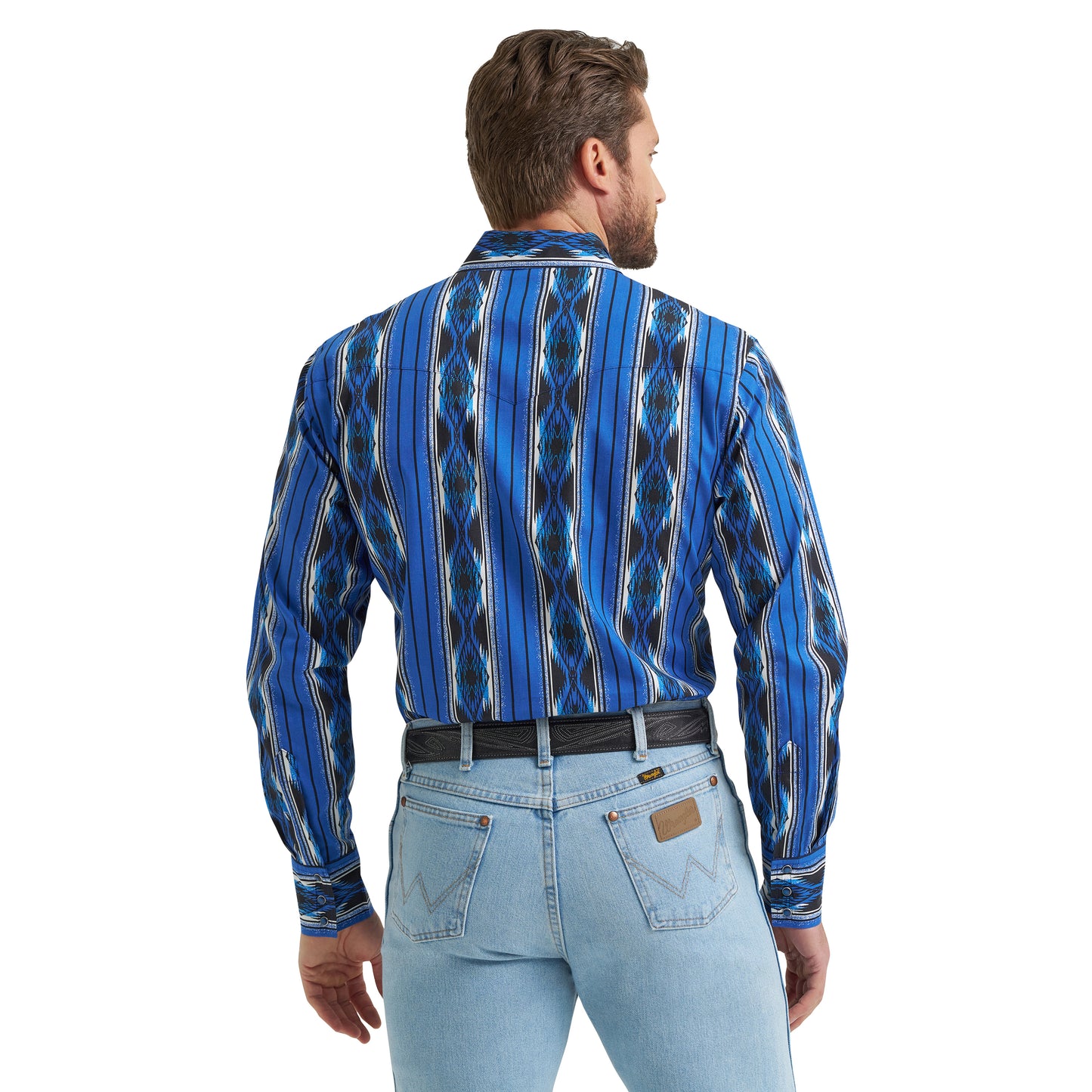 Wrangler Men's Checotah® Blue Multi Western Snap Shirt 112369484