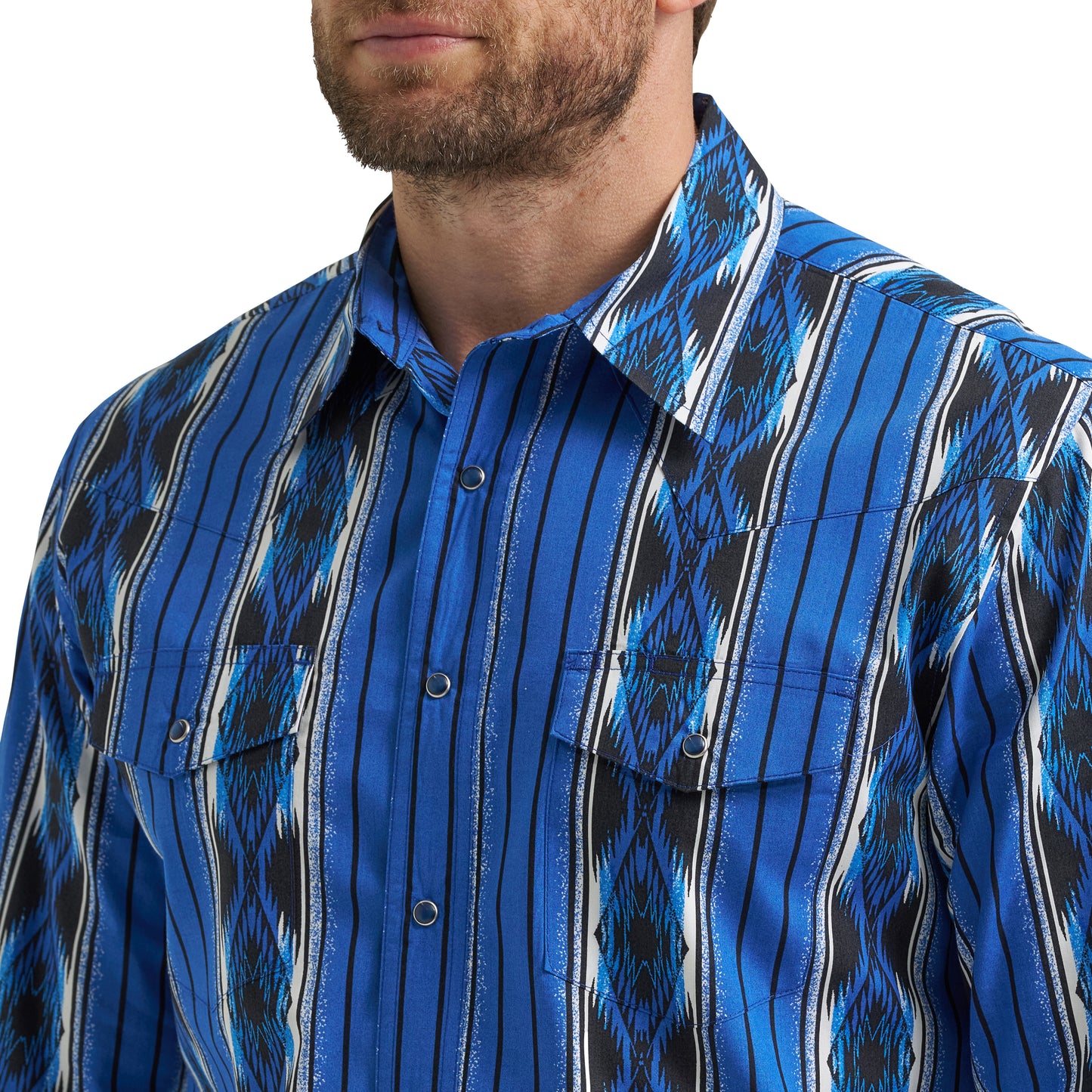 Wrangler Men's Checotah® Blue Multi Western Snap Shirt 112369484