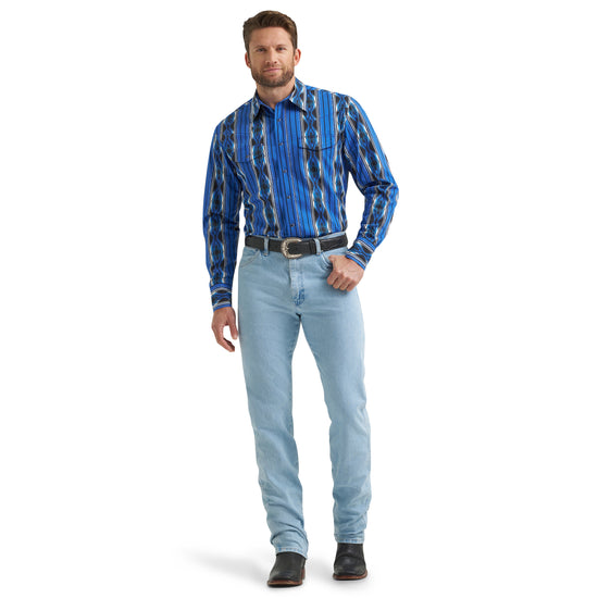 Wrangler Men's Checotah® Blue Multi Western Snap Shirt 112369484
