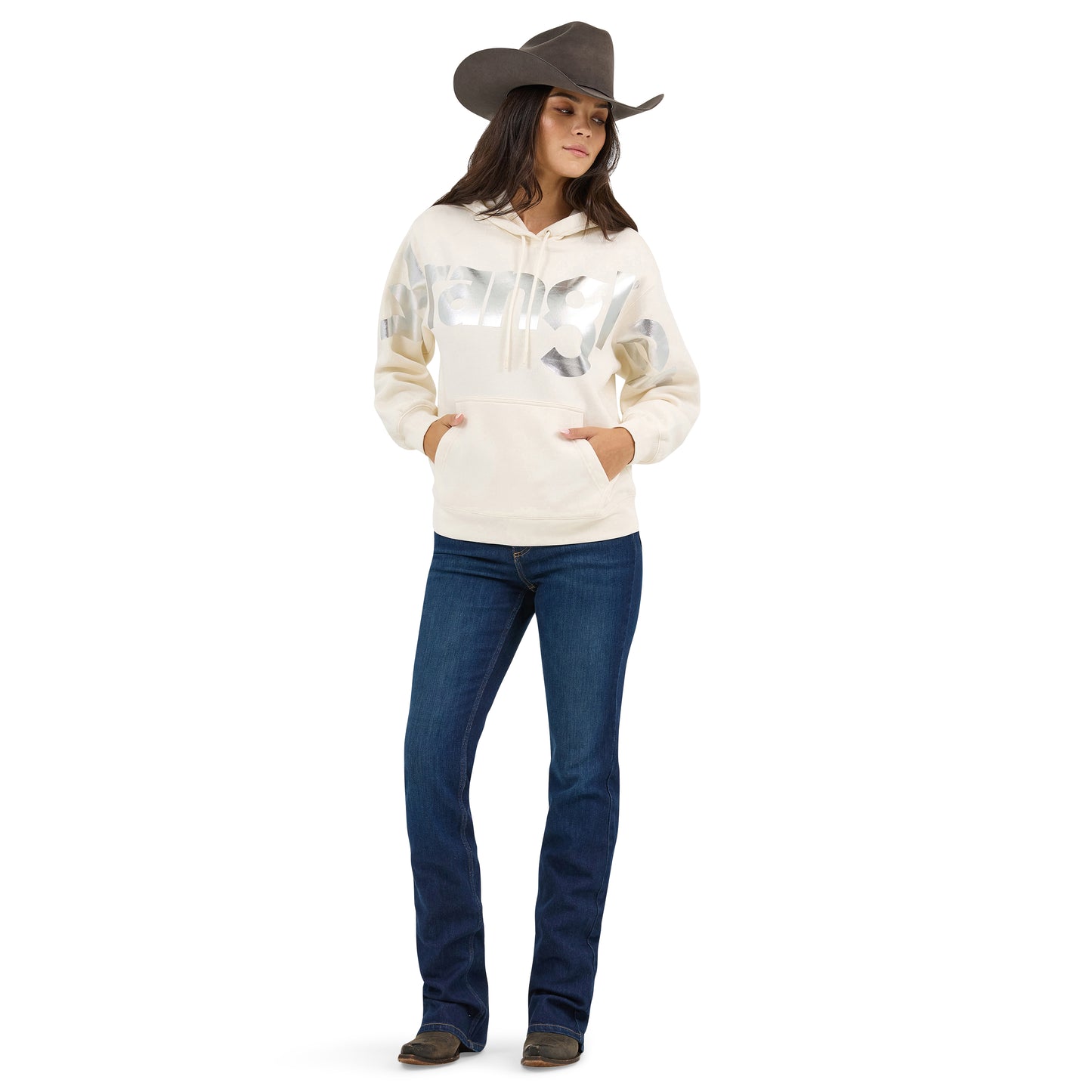 Wrangler Ladies Retro® White Vintage Classic Hoodie 112371540