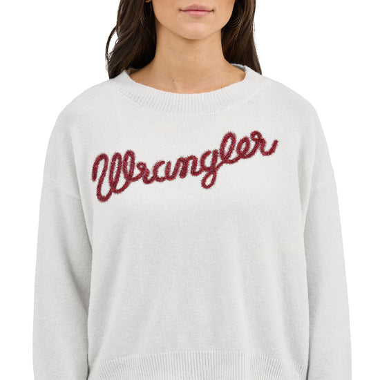 Wrangler Ladies Retro® White Vintage Crew Sweater 112371924