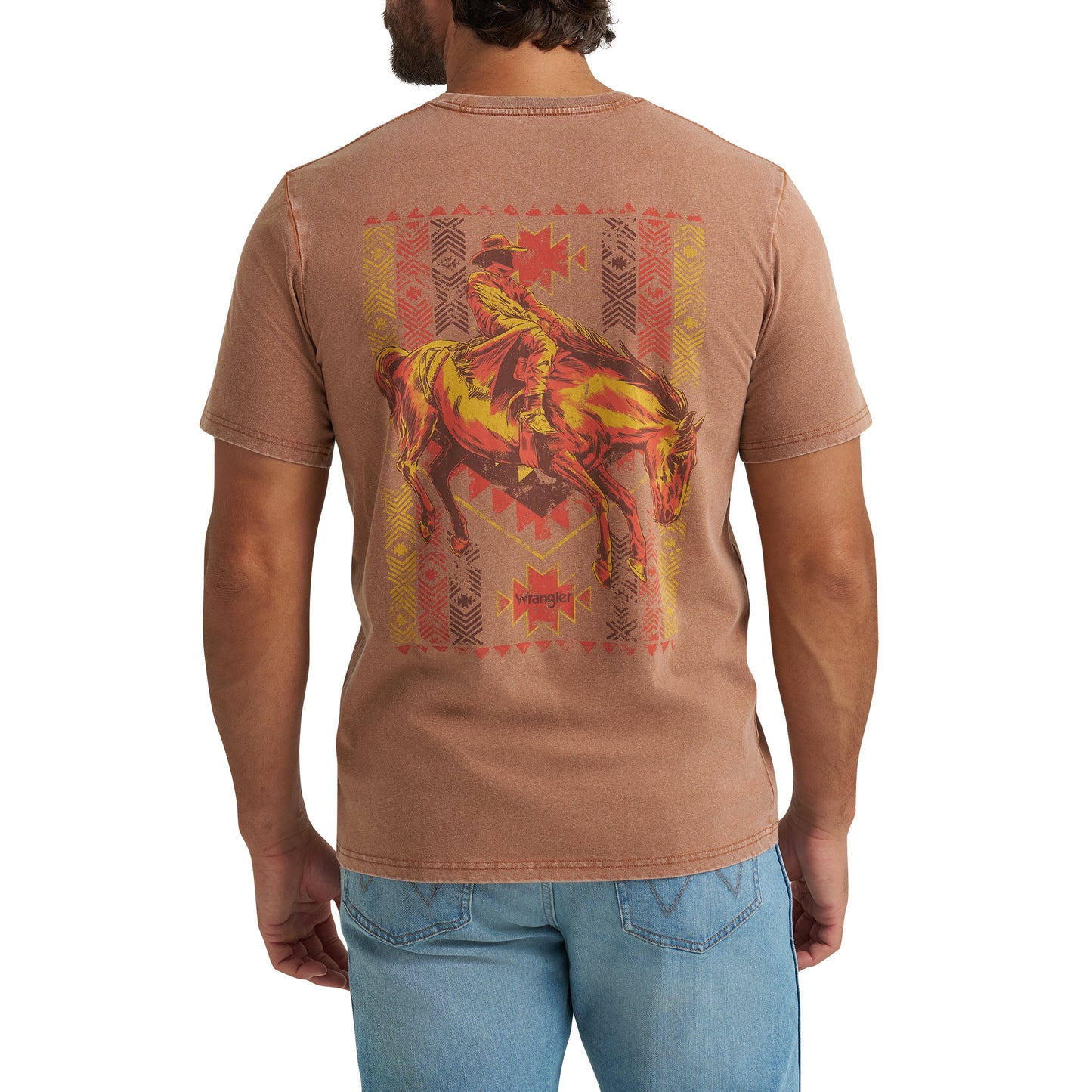 Wrangler Men's Rawhide Brown Bucking Horse Graphic T-Shirt 112372850
