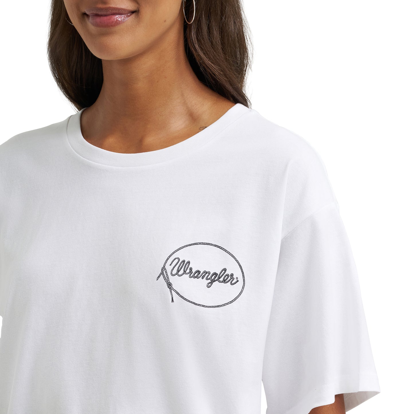 Wrangler Ladies Bright White 'The Rodeo' Oversized T-Shirt 112372974