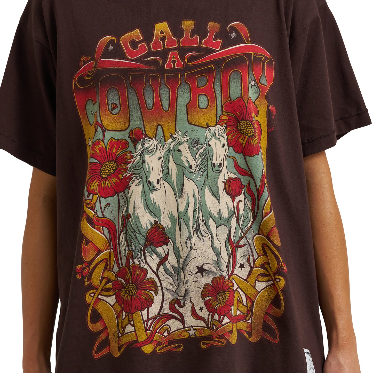 Wrangler X Lainey Wilson Ladies Black 'Call A Cowboy' T-Shirt 112373172