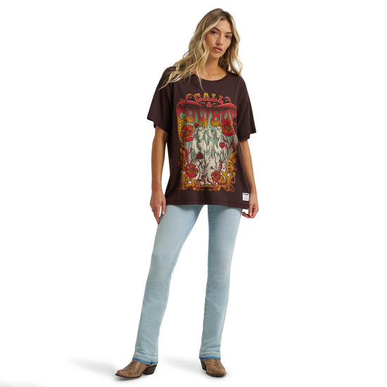 Wrangler X Lainey Wilson Ladies Black 'Call A Cowboy' T-Shirt 112373172