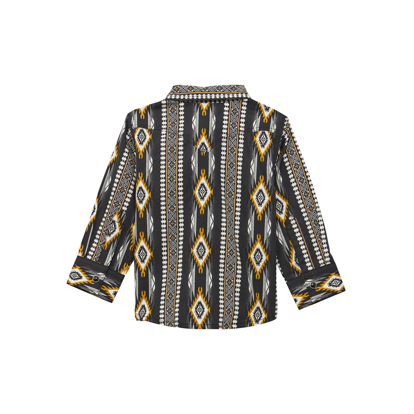 Wrangler Baby Boy's Black Multi Print Snap Shirt 112374315