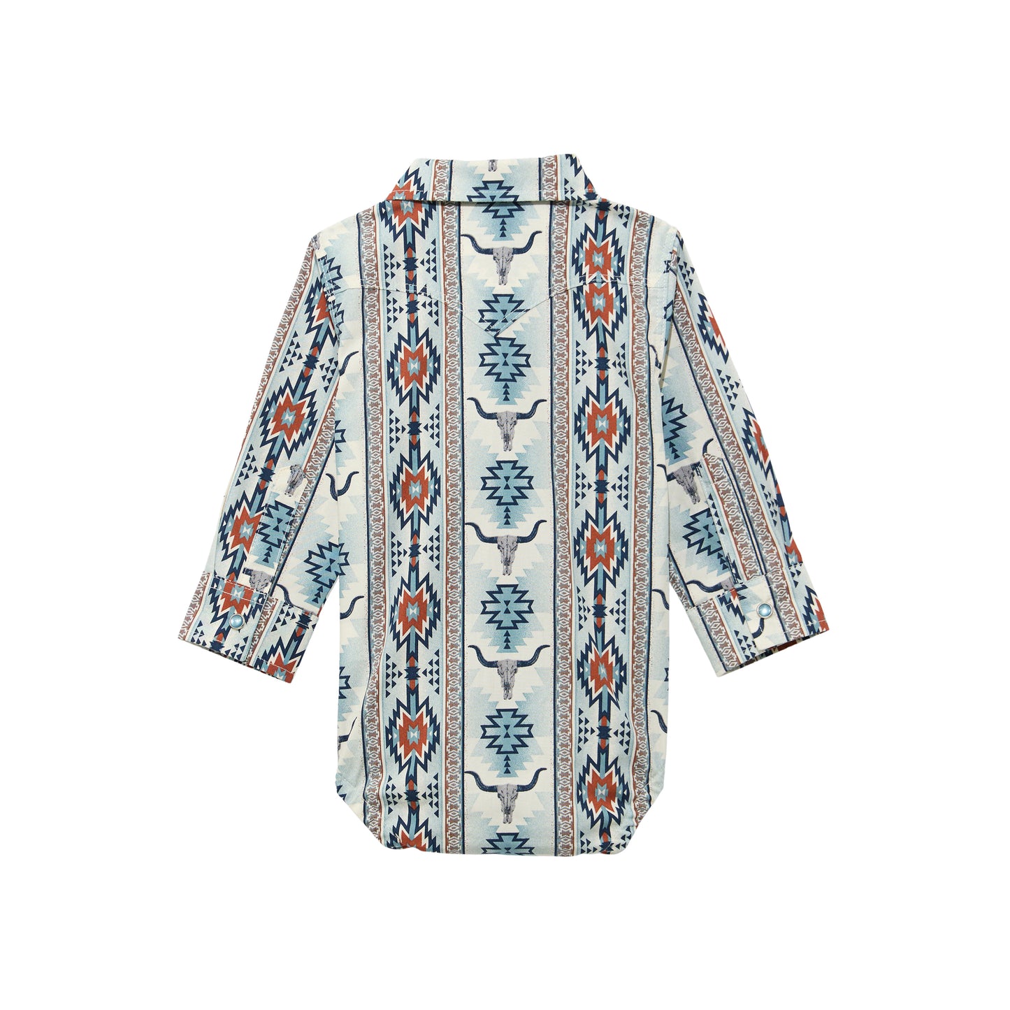 Wrangler Baby Boy's Brown Southwestern Print Snap Shirt 112374326