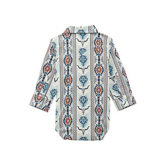 Wrangler Baby Boy's Brown Southwestern Print Snap Shirt 112374326