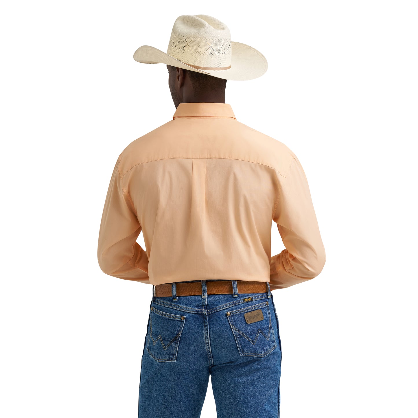Wrangler Men's George Strait One Pocket Peach Button Up Shirt 112374608