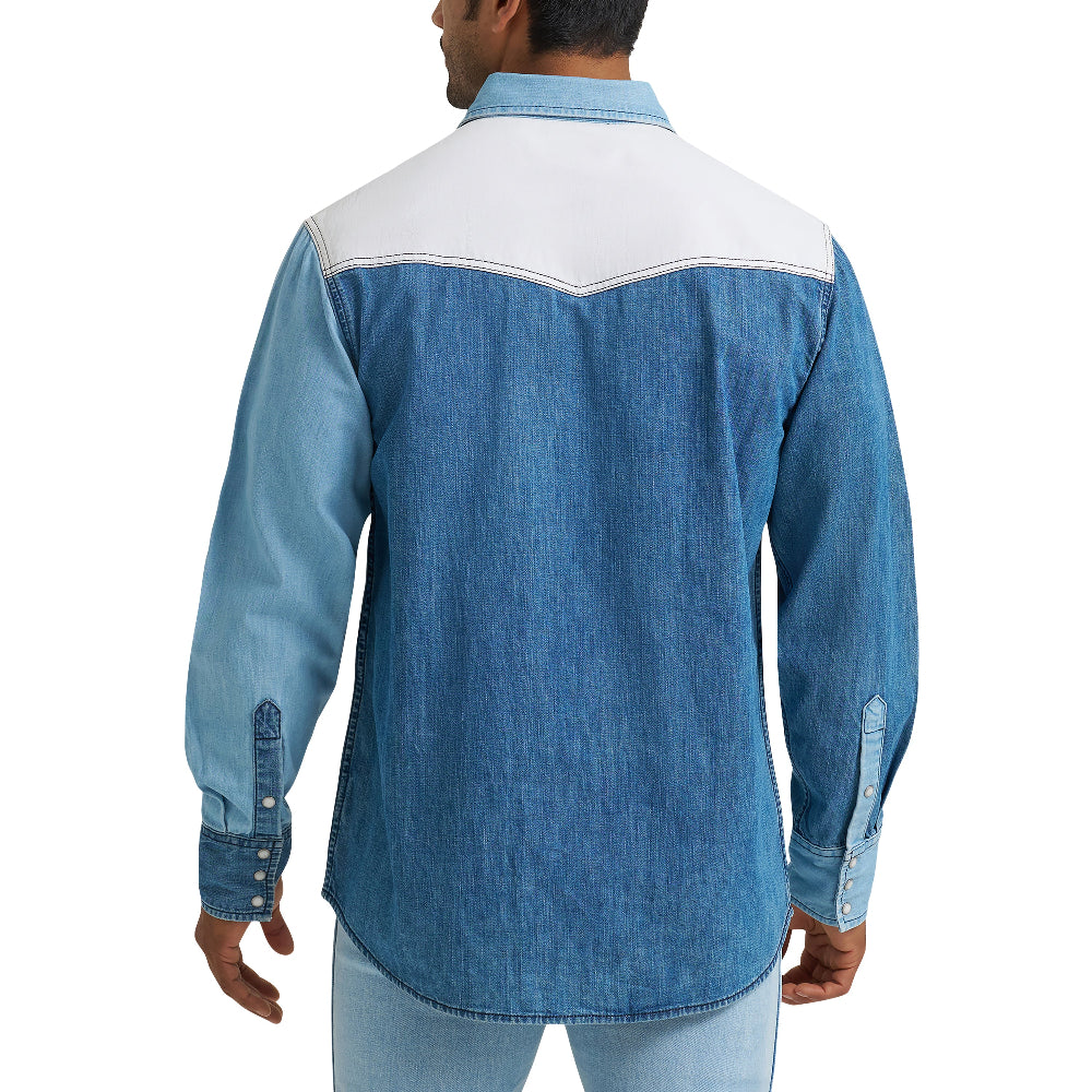 Wrangler Men's Vintage Inspired Indigo Snap Shirt 112374802