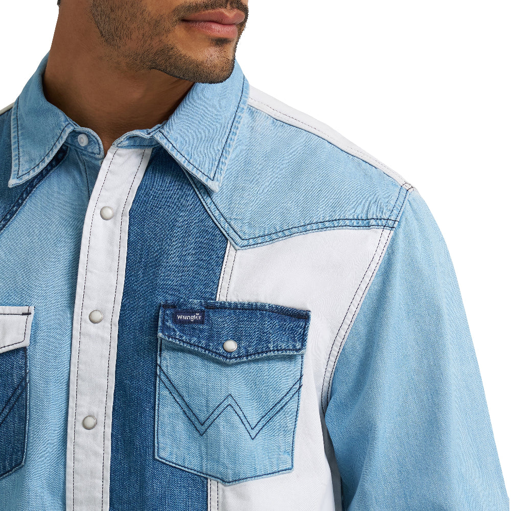 Wrangler Men's Vintage Inspired Indigo Snap Shirt 112374802