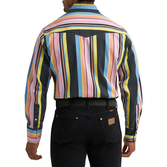 Wrangler Men's Vintage Inspired Black Multi Snap Shirt 112374803