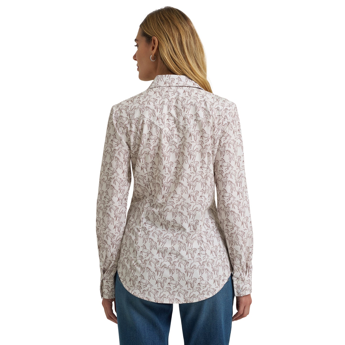 Wrangler Ladies Performance Aria White Button Shirt 112375045