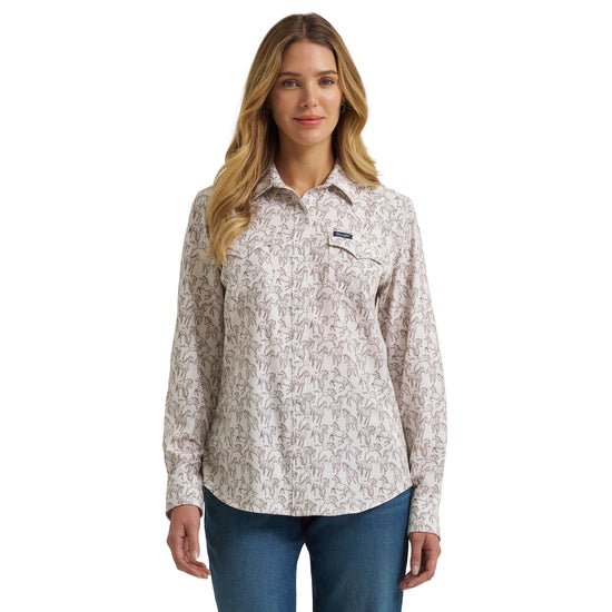 Wrangler Ladies Performance Aria White Button Shirt 112375045