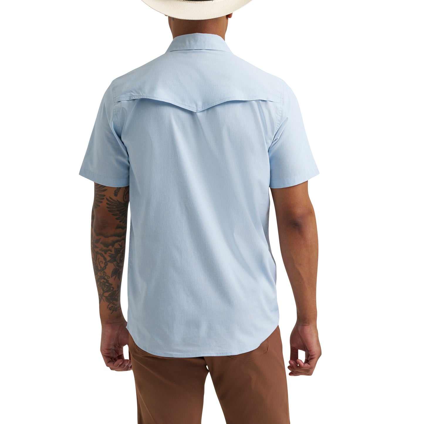 Wrangler Men's Drover Utility Pastel Blue Snap Shirt 112375152