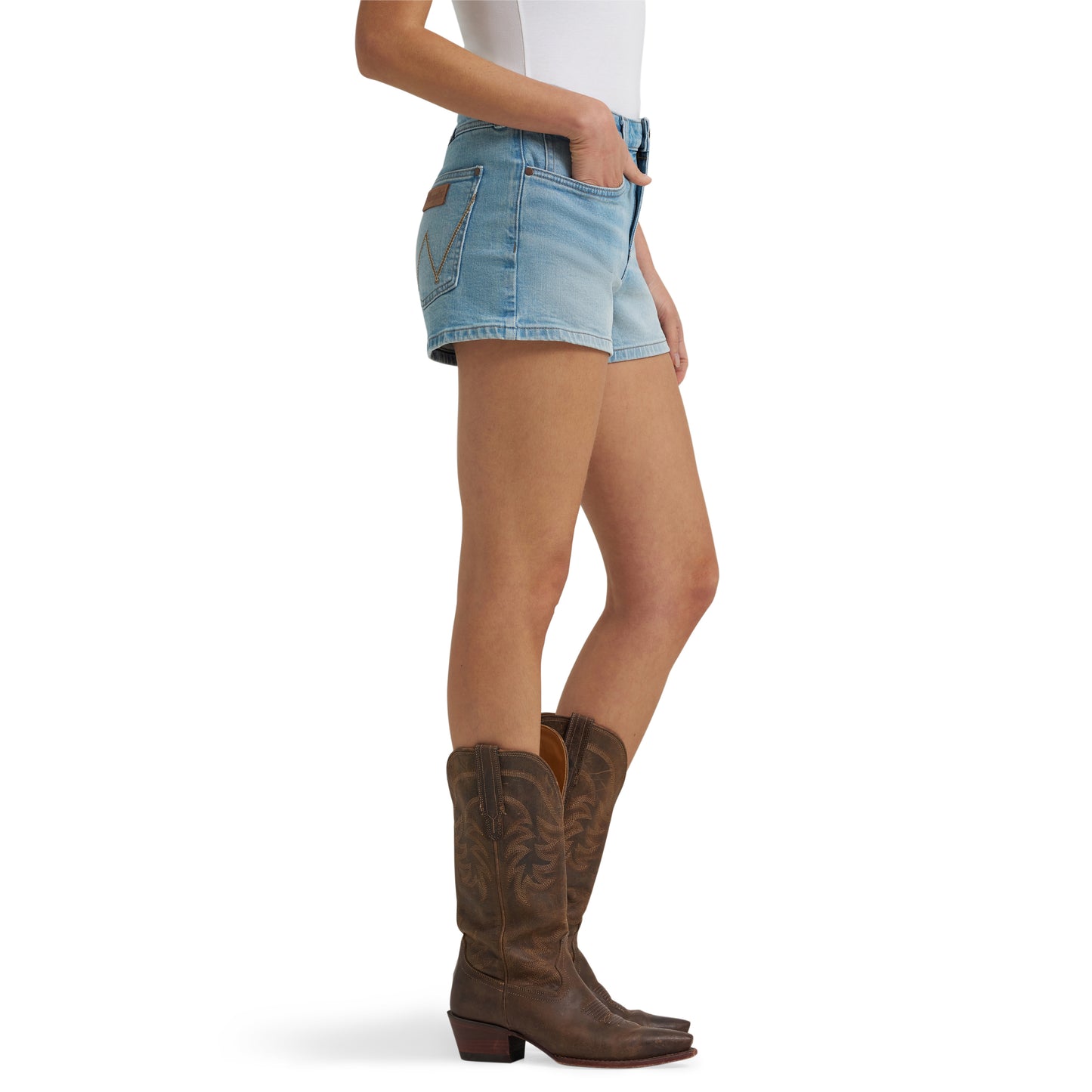 Wrangler Ladies Retro Mae Brynn Wash Mid Rise Denim Short 112375246