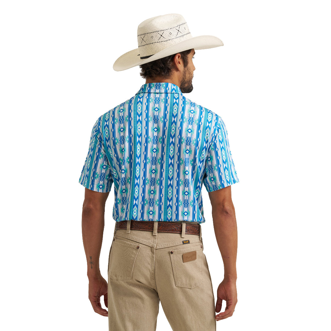 Wrangler X ATG Men's Checotah Turquoise Performance Polo Shirt 112375251