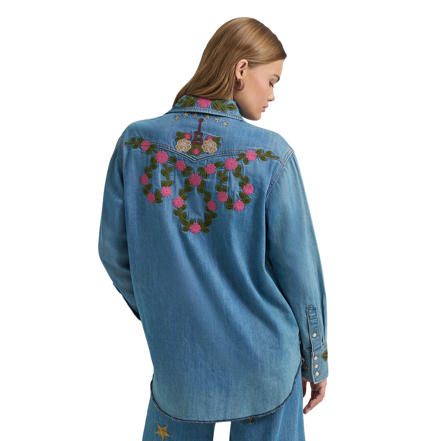 Wrangler X Lainey Wilson Ladies Embroidered Denim Shirt 112375521