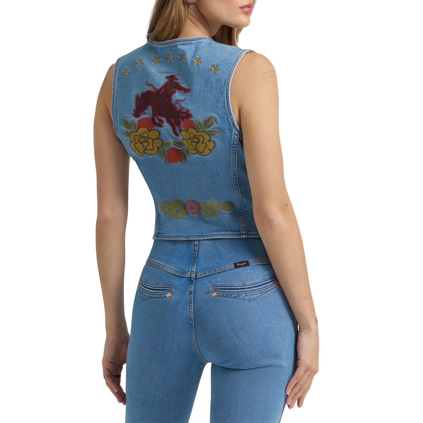 Wrangler X Lainey Wilson Ladies Blue Denim Vest 112375559