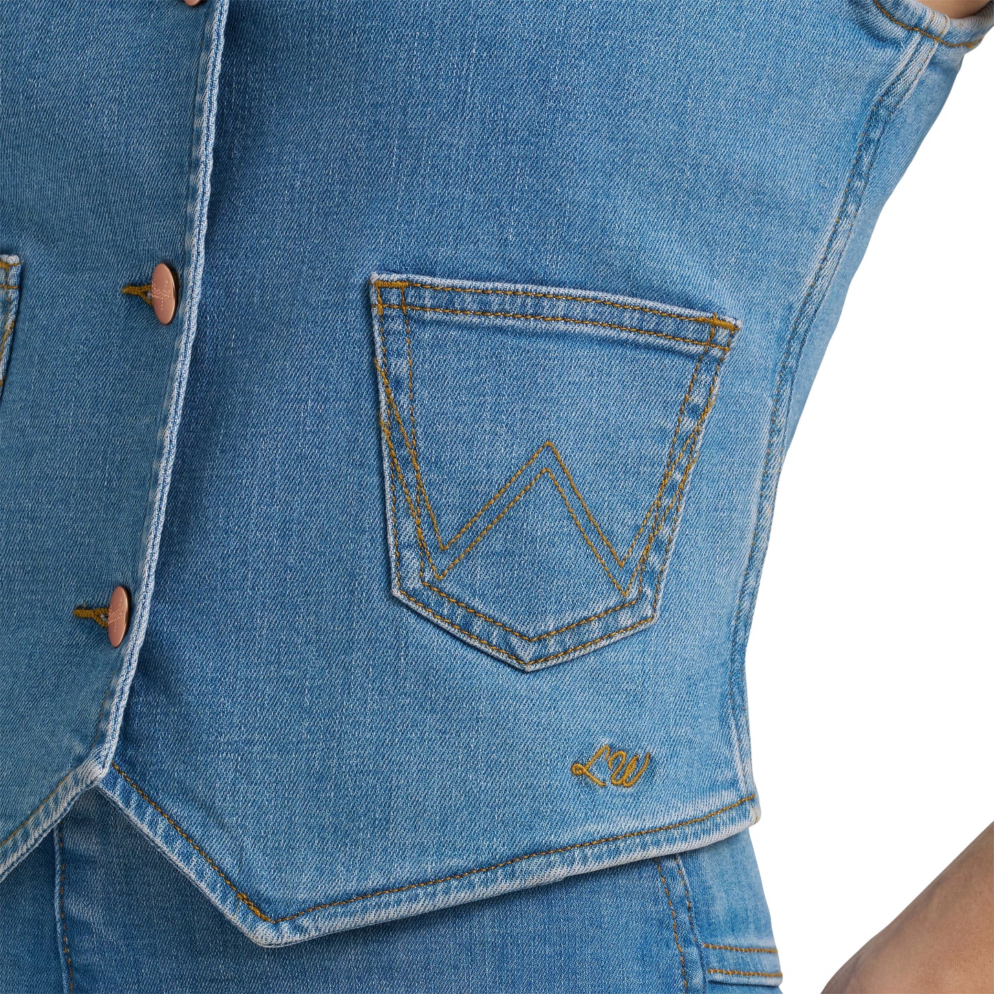 Wrangler X Lainey Wilson Ladies Blue Denim Vest 112375559