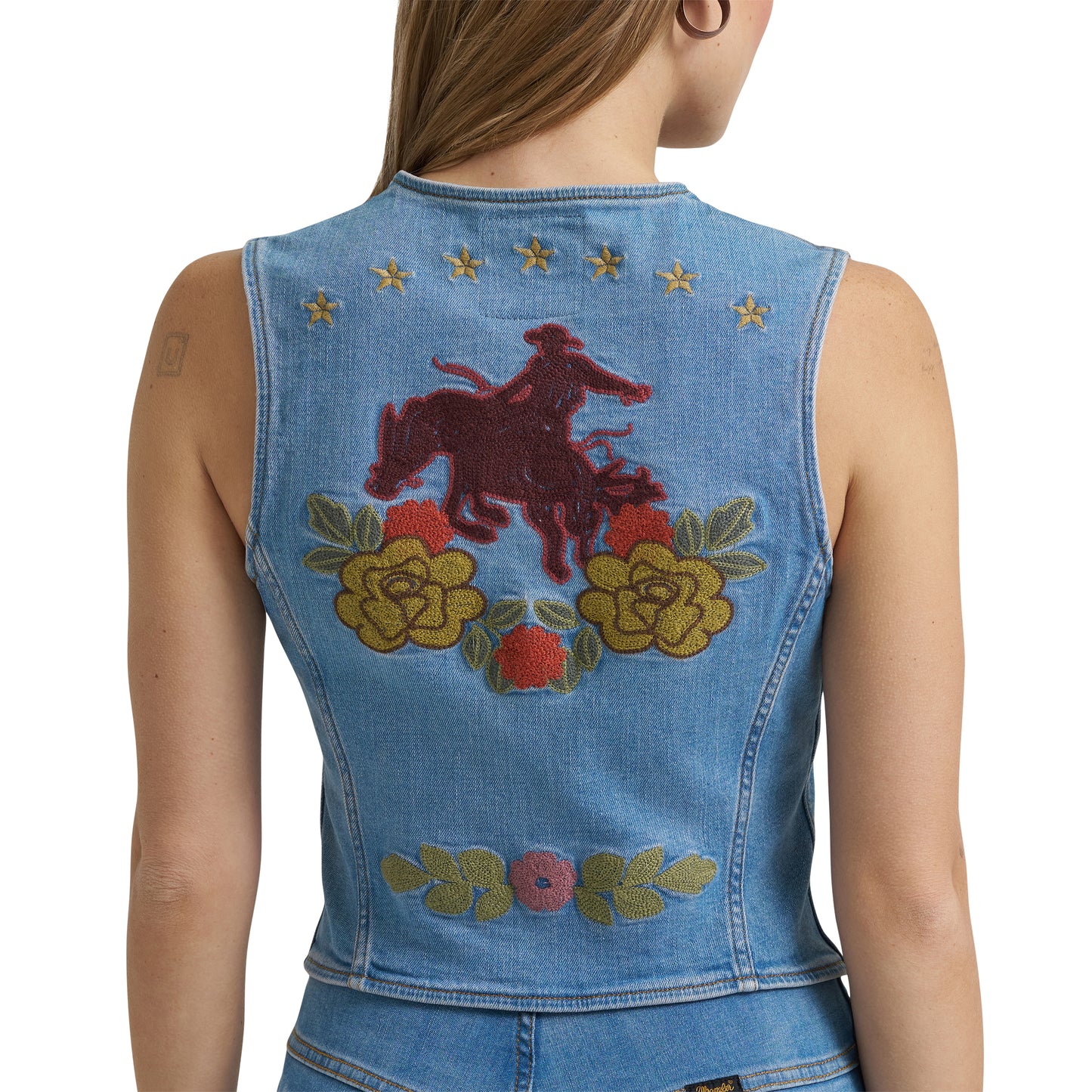 Wrangler X Lainey Wilson Ladies Blue Denim Vest 112375559