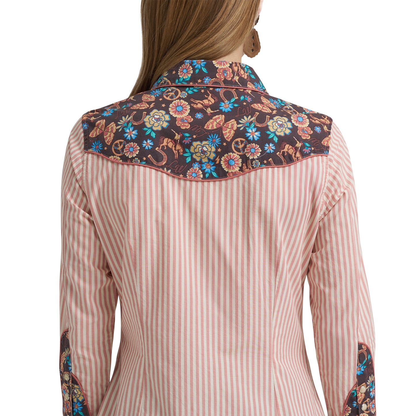 Wrangler X Lainey Wilson Prairie Print White Snap Shirt 112375560