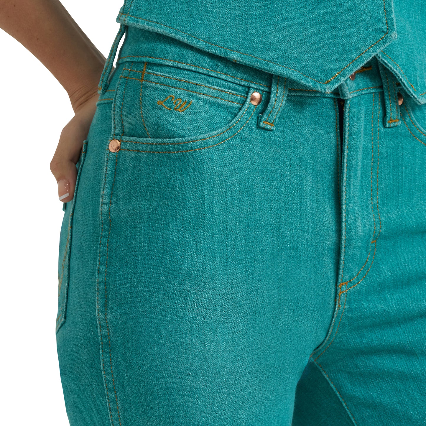 Wrangler X Lainey Wilson Ladies Turquoise Boot Hugger Jean 112375605