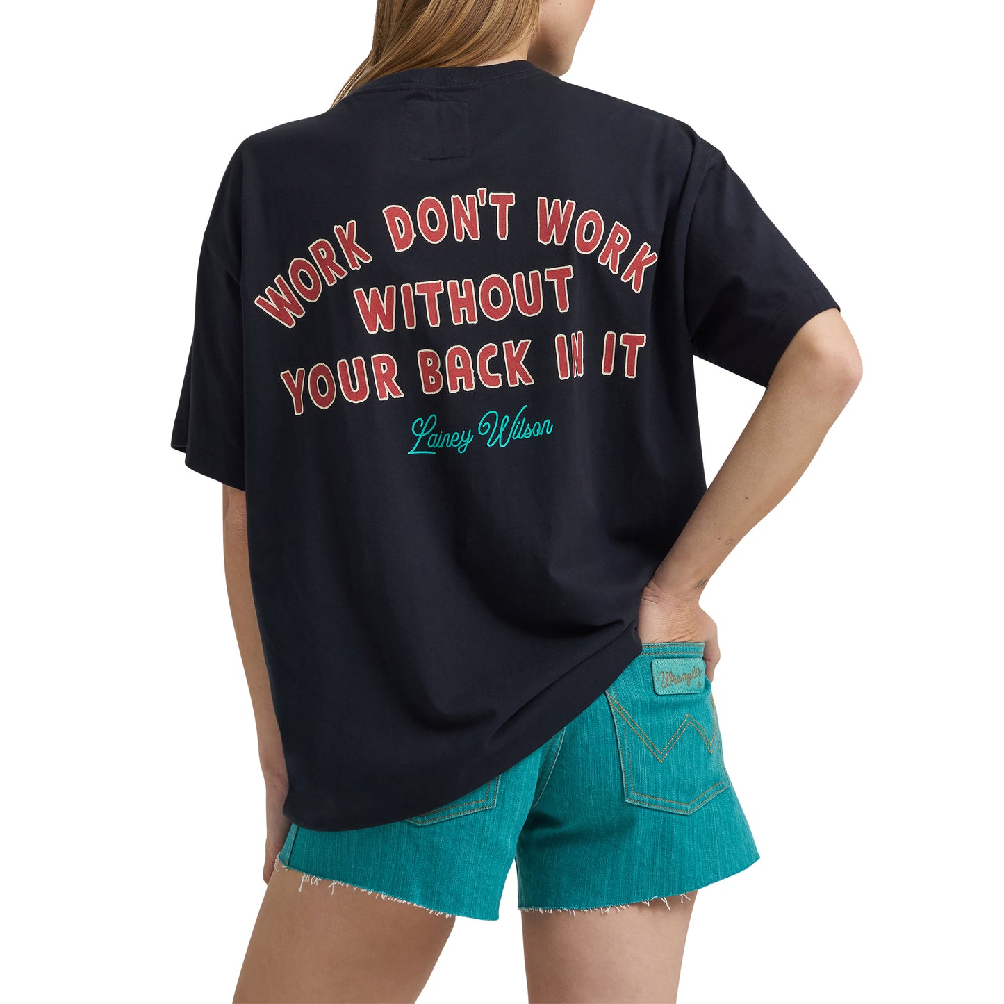 Wrangler X Lainey Wilson Ladies Rider Black T-Shirt 112375645