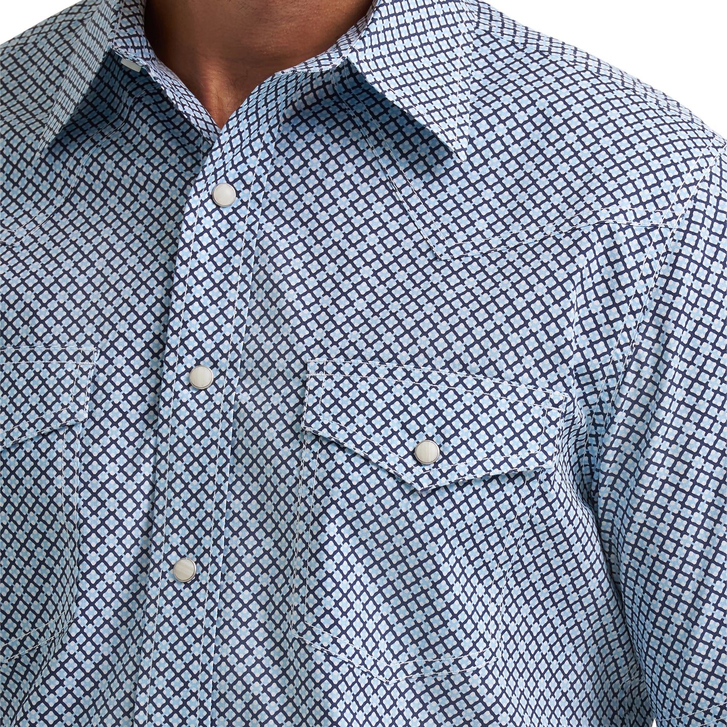 Wrangler Men's 20X Competition Blue Classic Fit Shirt 112378713