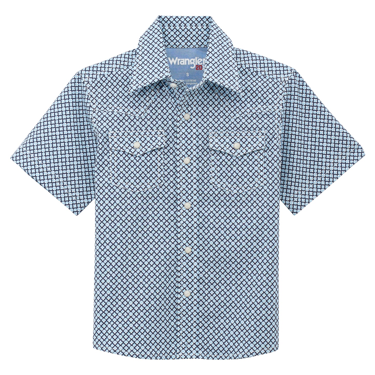 Wrangler Youth Boy's 20X Advanced Comfort Blue Snap Shirt 112378786