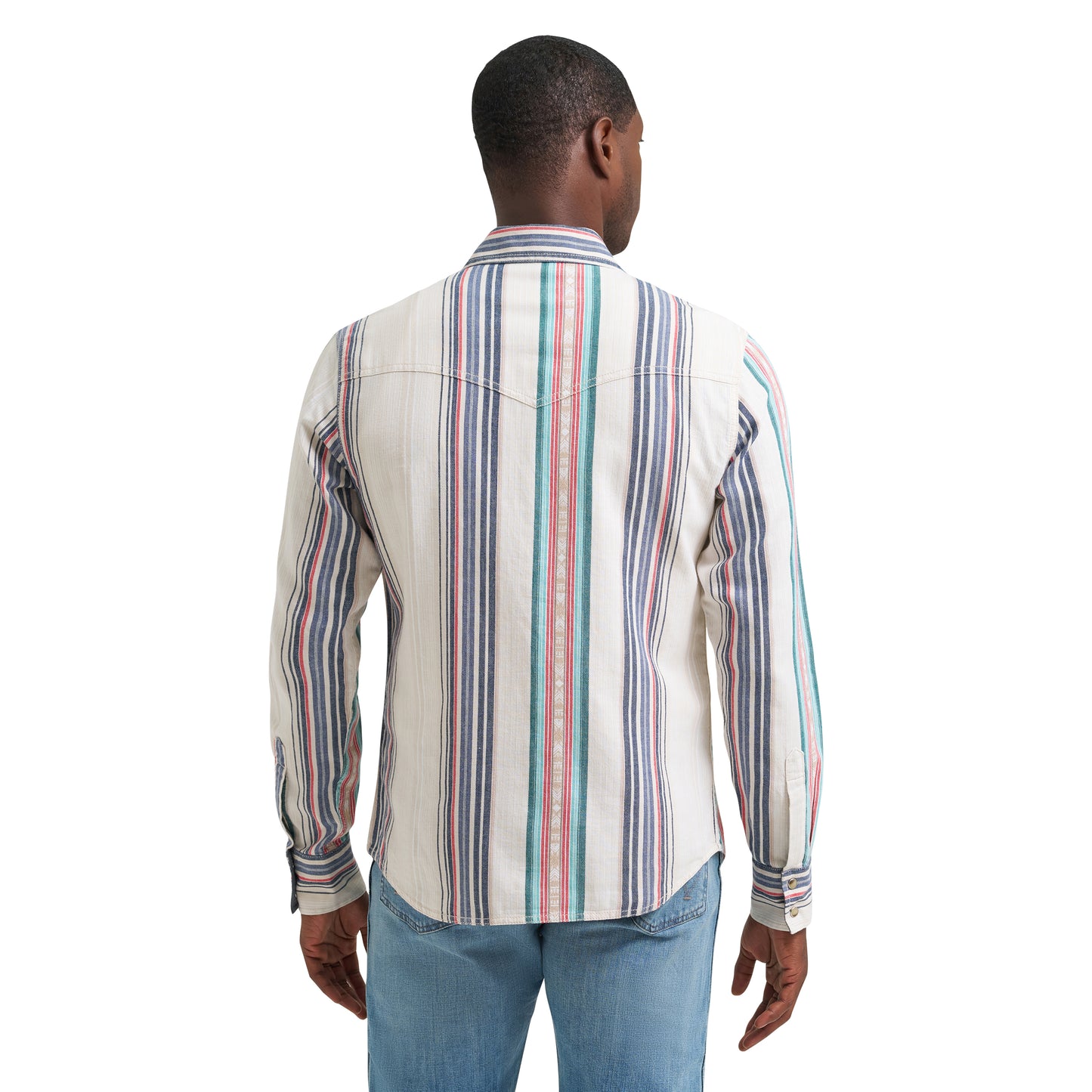 Wrangler Men's Retro Premium Tan Multi Stripe Snap Shirt 112378795