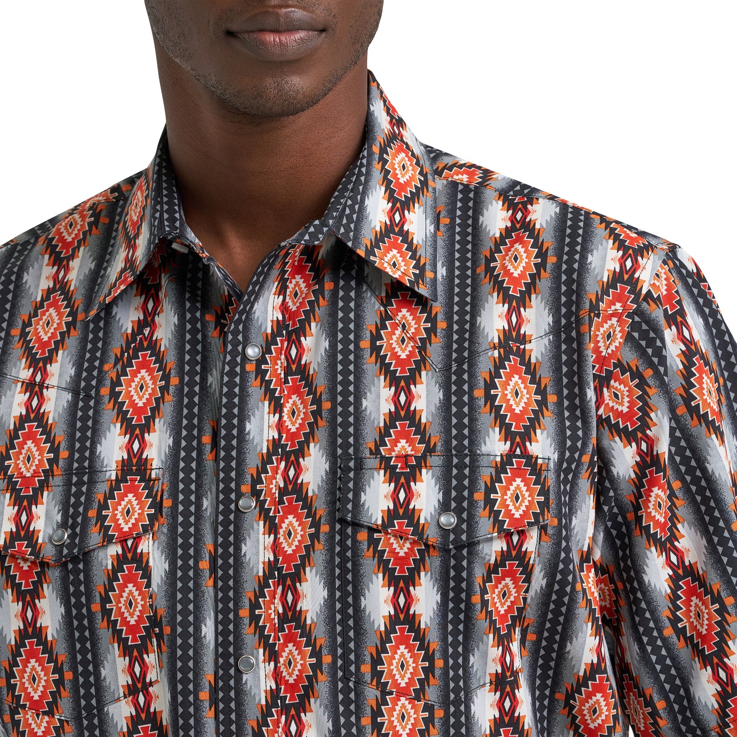 Wrangler Checotah® Men's Western Black Multi Snap Shirt 112379164