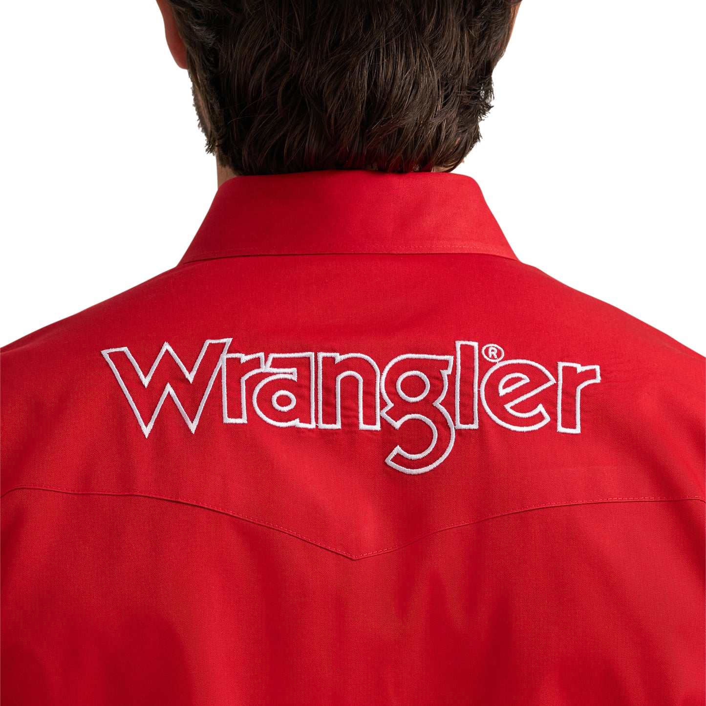 Wrangler Men's Red Long Sleeve Logo Snap Shirt 112379238