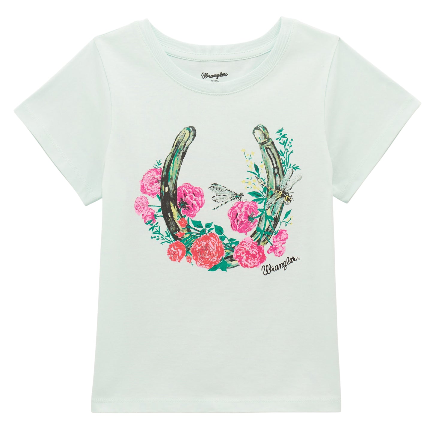 Wrangler Youth Girl's Blue Horseshoe Logo Graphic T-Shirt 112379446