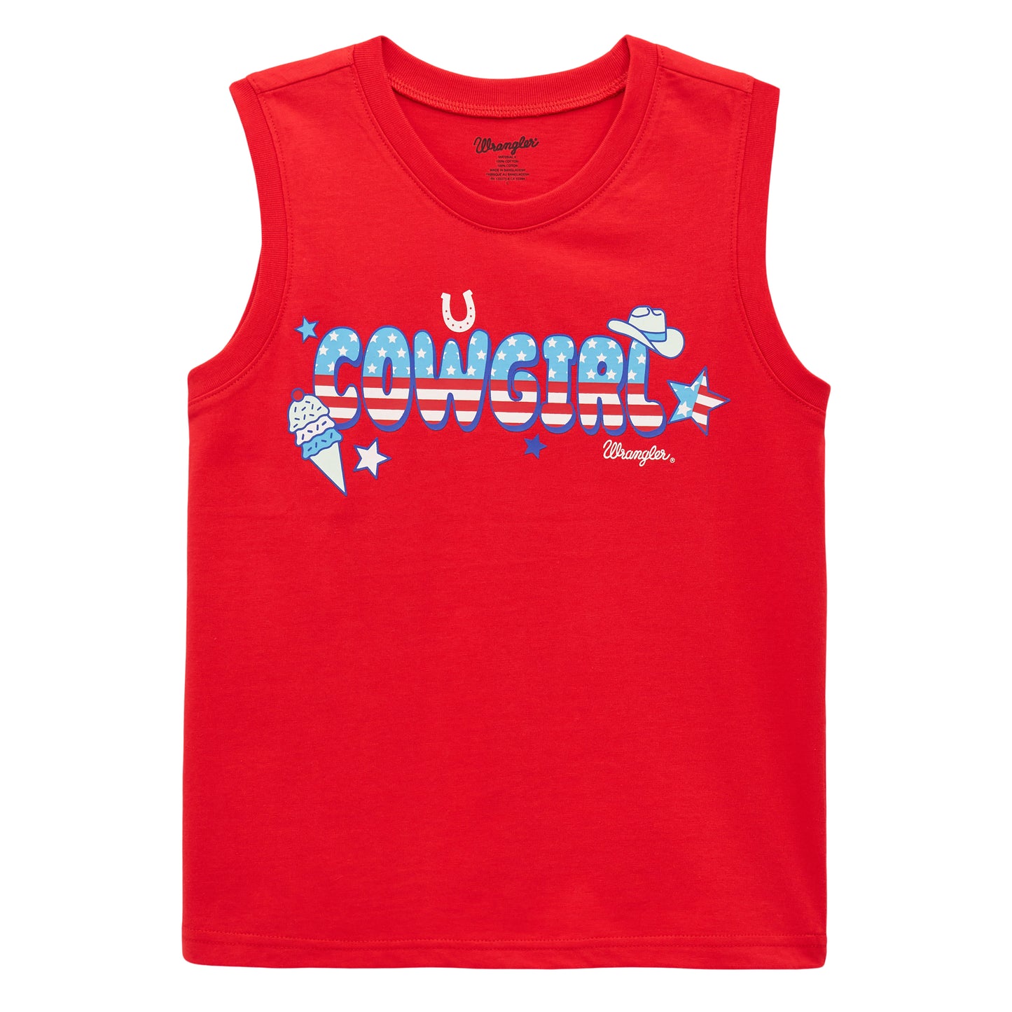 Wrangler Youth Girl's Solid Red USA 'Cowgirl' Tank Top 112379461