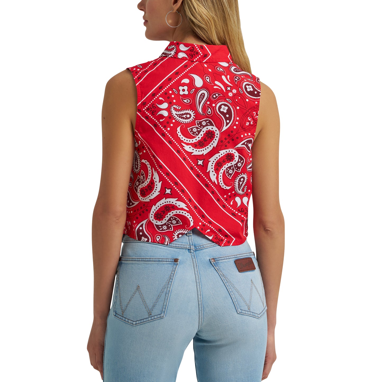 Wrangler Retro® Ladies Paisley Americana Sleeveless Snap Shirt 112379495