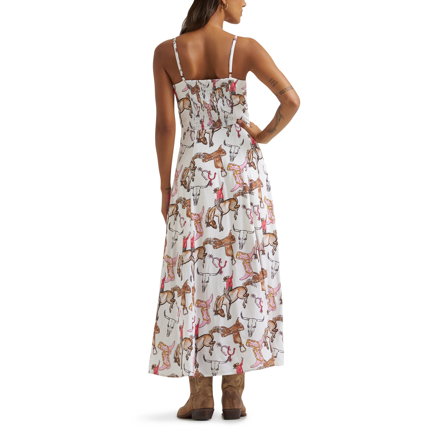 Wrangler Ladies Retro White Vintage Maxi Dress 112379527